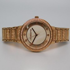 LIZ CLAIBORNE LC1284 Mother-of-Pearl Analog Women's Watch Sz. 6 1/4" New Battery