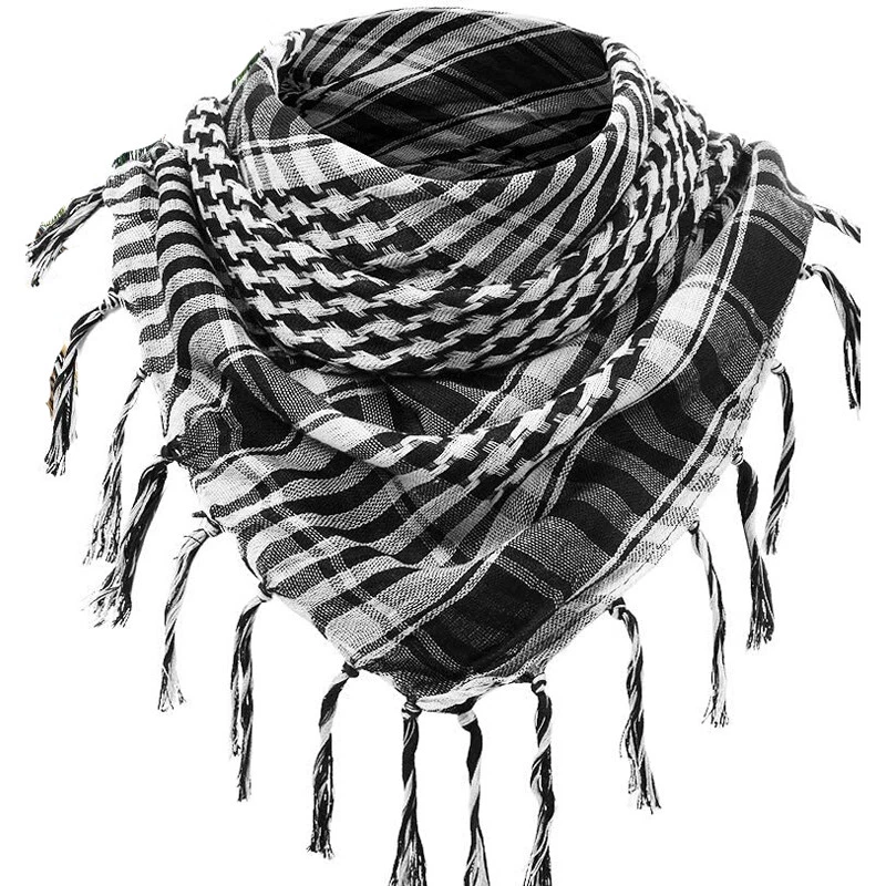 Lenços Shemagh tático deserto militar cachecol máscara facial envoltório árabe lenços Keffiyeh - Imagem 3 de 4