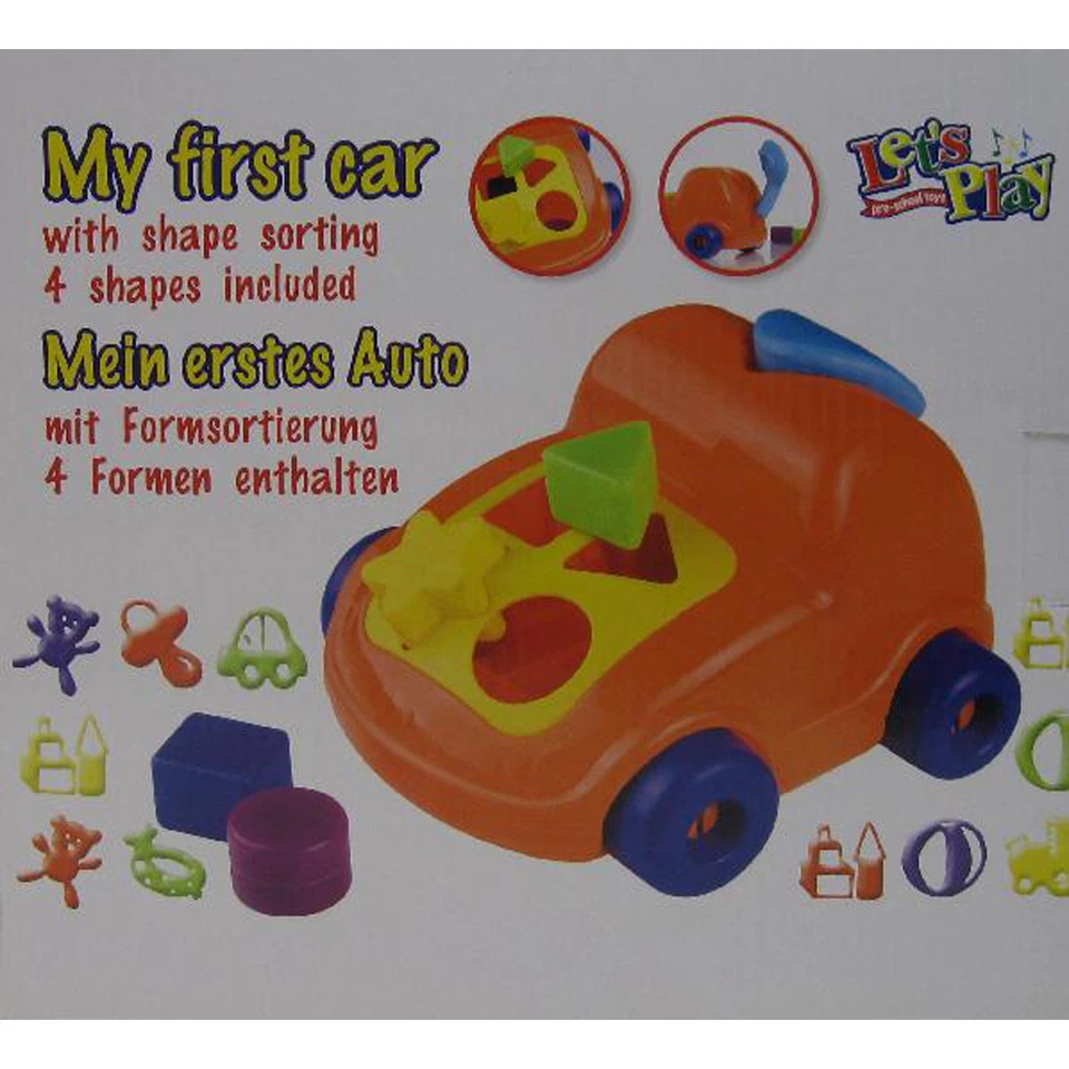 LAND-HAUS-SHOP Kinderspielzeug Mein erstes Auto Auto mit Formen Formsortierung Spielzeug Auto