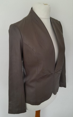 M&S PORTFOLIO - Soft REAL LEATHER Jacket MINK Size 10/12 - NEW WITH TAGS - Picture 3 of 15