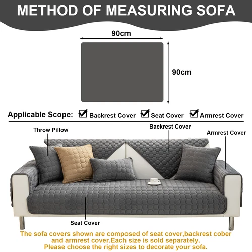 Verdicker Sofabezug Plüsch Sofakissen Karo rutschfest Sofabezug Sofa Handtuch USA - Bild 5 von 46