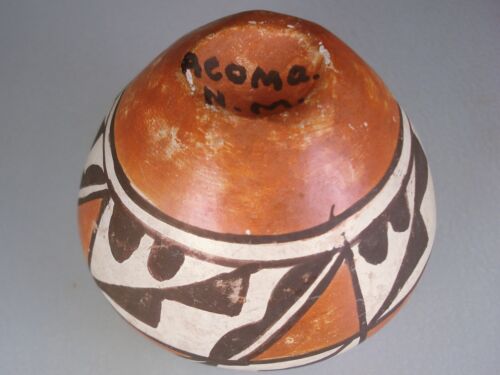 VECCHIA MINIATURA ACOMA POLICROMA OLLA POTTERY - Foto 4 di 4