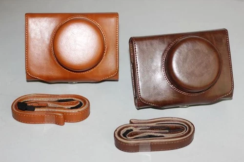 Leather Camera Case Bag Cover for Canon EOSM EOS M With 22mm Lens