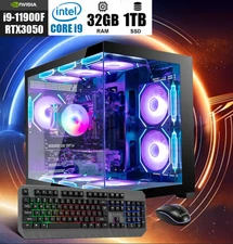Custom ARGB Gaming PC Intel i9 RTX 3050 1TB SSD 32GB RAM 1TB HDD WIFI6 BT5.4