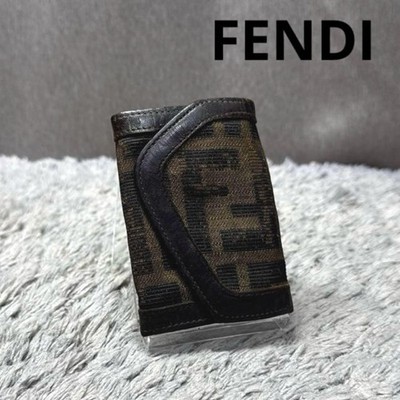 FENDI Zuca kleines Schlüsseletui mit 6 Fächern Canvas & Leder