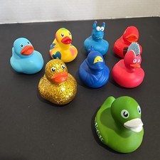Lot of 8 Rubber Ducks Multicolor 2" Various Looks