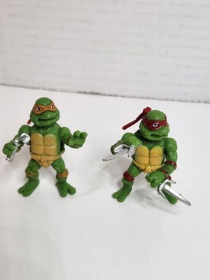 2014 RAPHAEL  MICHELANGELO PVC FIGURE 2''  TMNT Teenage Mutant Ninja Turtles