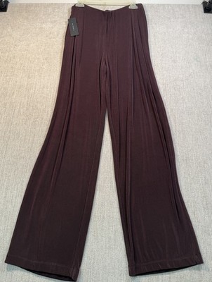 NWT KIARA Women's  Slinky Travel Knit Dress Pants Straight Dark Brown Size XL