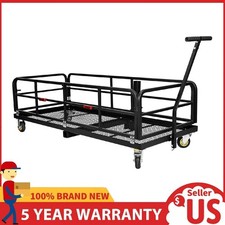 Folding Cargo Carrier Hitch Mount Cart 750lbs Luggage Rack Basket With Wheels