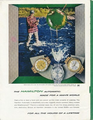 Magazine Ad - 1961 - Hamilton Watches - 3 models shown
