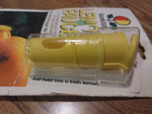 Vintage Sunkist Zitrone Wasserhahn Zapfhahn Fruchtsaftpresse Zitruspresse Gelb Neu - Bild 4 von 14
