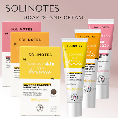 Solinotes, Soap Bar & Hand Cream Set.
