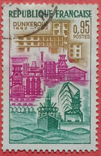 French Stamp /Timbre France Oblitere 95c DUNKERQUE 3e centenaire de port N° 1317