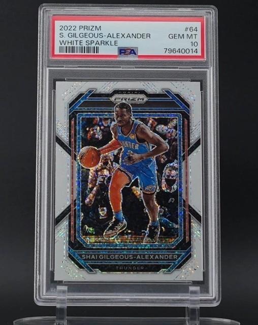 2022-23 Panini Prizm #64 Shai Gilgeous-Alexander White Sparkle PSA 10