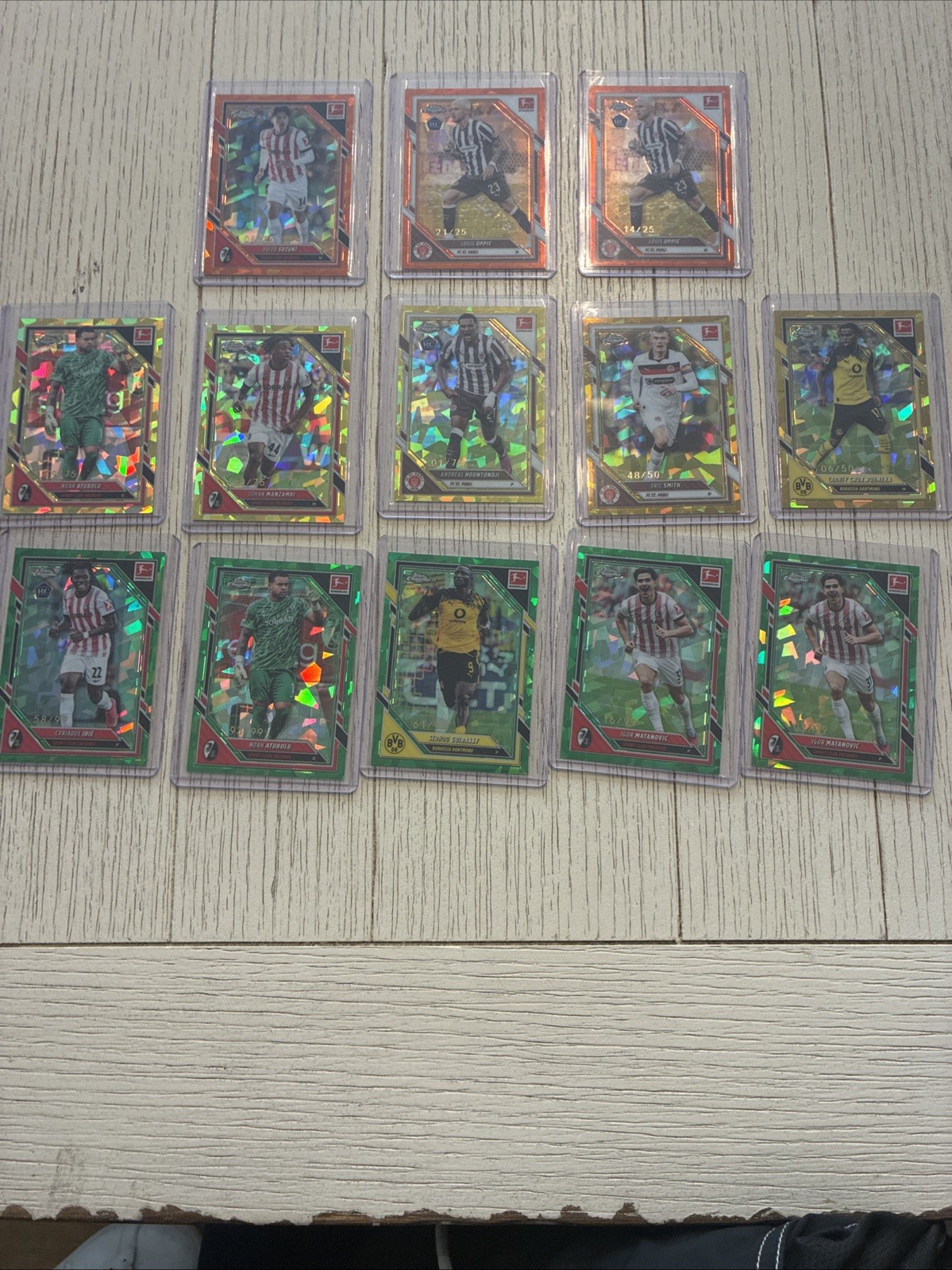 Lot Of 13 Numbered Topps Chrome Sapphire Bundesliga 2025-26 view 2