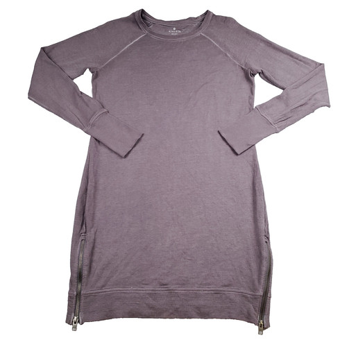 Athleta Eco Wash Side Zip Dress Womens Size  XS Athleisure Active Wear Gray