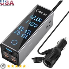High Performance 300W Car Power Inverter W/ Dual AC Outlets Fast Charging New