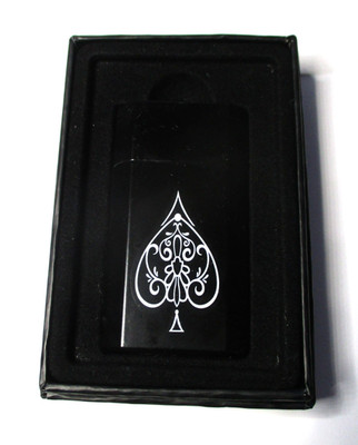 NEW UNFIRED RONSON JETLITE TORCH BUTANE ACE of SPADES CIGARETTE LIGHTER ~ C@@L ~