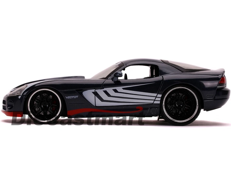 Jada 1:24 Hollywood Rides 2008 Dodge Viper W Figures Venom 31750 Spider Man - Image 2 of 4