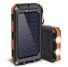 20000mAh Solar Power Bank Portable Charger Dual USB LED Light Camping Emergency