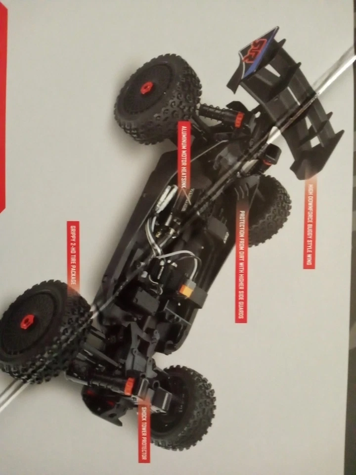 ARRMA 1/8 Typhon 4X4 MEGA 665 Brushed Buggy Blue - Image 3 of 4