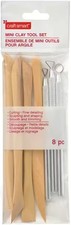 Craft Smart Mini Clay Tool Set 8 Pc Sculpting Shaping Tools, Wood Metal