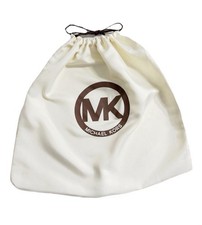 Michael Kors Dust Bag Cream Satin Drawstring Storage Pouch 18  x 18  Excellent