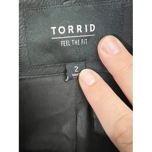 Torrid Women's Plaid Wool Blend Coat Jacket Size 2 (XXL) Black Pink Teal Lined - Image 3 of 4