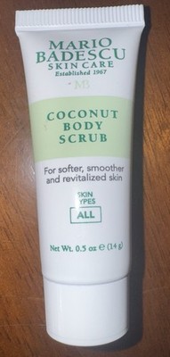 NEW MARIO BADESCU COCONUT BODY SCRUB .5 OZ TRAVEL SIZE ALL SKIN TYPES