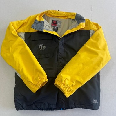 Burton Ronin Mens Snowboard Jacket Yellow Black Colorblock Ski Shell Medium Y2K