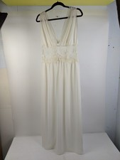 Vintage Flora Nikrooz White Lace Lingerie Slip Dress Floral Womens Size XXS XS