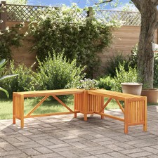 WALPLUS Garden Corner Bench with Planter 117x117x40 cm Solid Acacia Wood