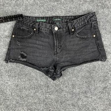 Wild Fable Shorts 6 Womens Black Distressed Frayed Hem High Rise Denim Cutoff