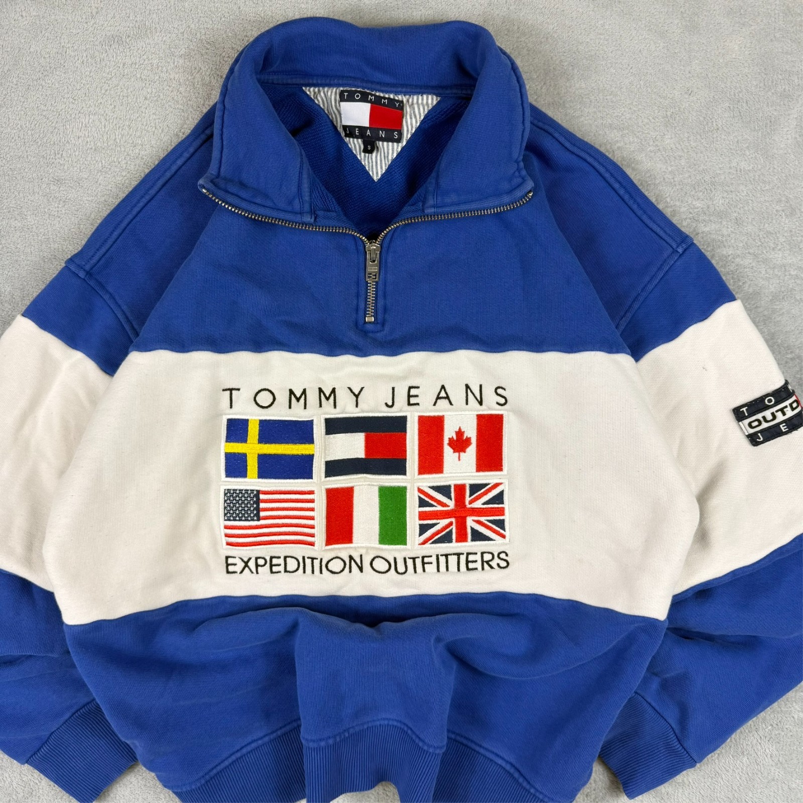 Vintage Tommy Jeans 1990's Expedition Outfitters Small 1/4 Quarter Zip Jumper image 3