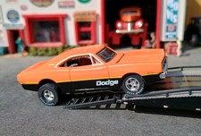 Ho Slot Car Orange 1969 Dodge Charger R/T New Metal Body With New Ultra G...