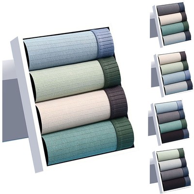4 Stück Boxerunterwäsche Baumwolle gestreift für Herren weiches und atmungsaktives Design