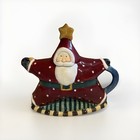 SAKURA DEBBIE MUMM 2 CUP SANTA TEAPOT STAR ON HEAD WITH LABEL 🎅🏻