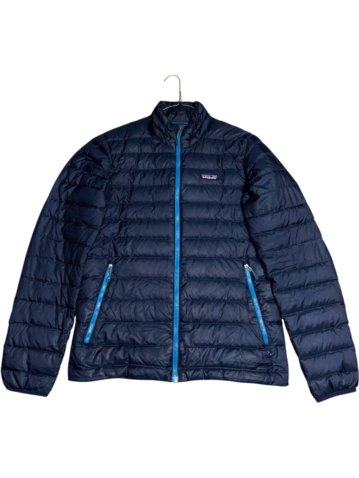 S Patagonia Down Sweater Puffer Quilted Jacket Puff Navy Blue Zip Goose Feather