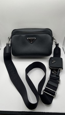PRADA Messenger Bag Schwarz Saffiano Leder Schultertasche