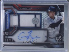 2016 Topps Strata Clearly Authentic Relics Black 7/50 Greg Bird Auto x5u