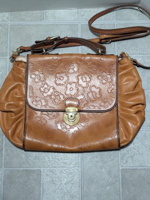 Authentic RED Valentino Brown Leather Bow Purse Crossbody Italy