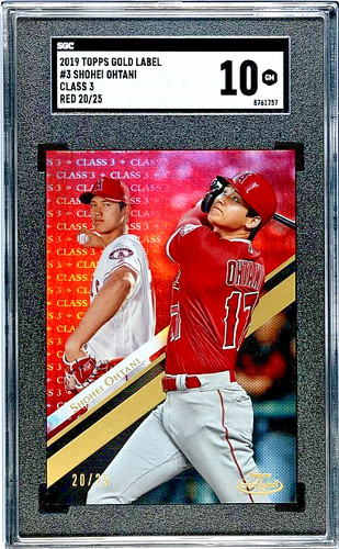 Topps 2019 Gold Label Shohei Ohtani #3 Class 3 Red /25 SGC 10 Pop 1 None Higher