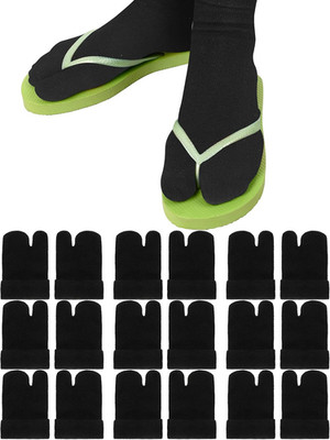 Sintege 9 Pairs Flip Flop Socks Tabi Split Toe Socks for Men Women Supply(Black)