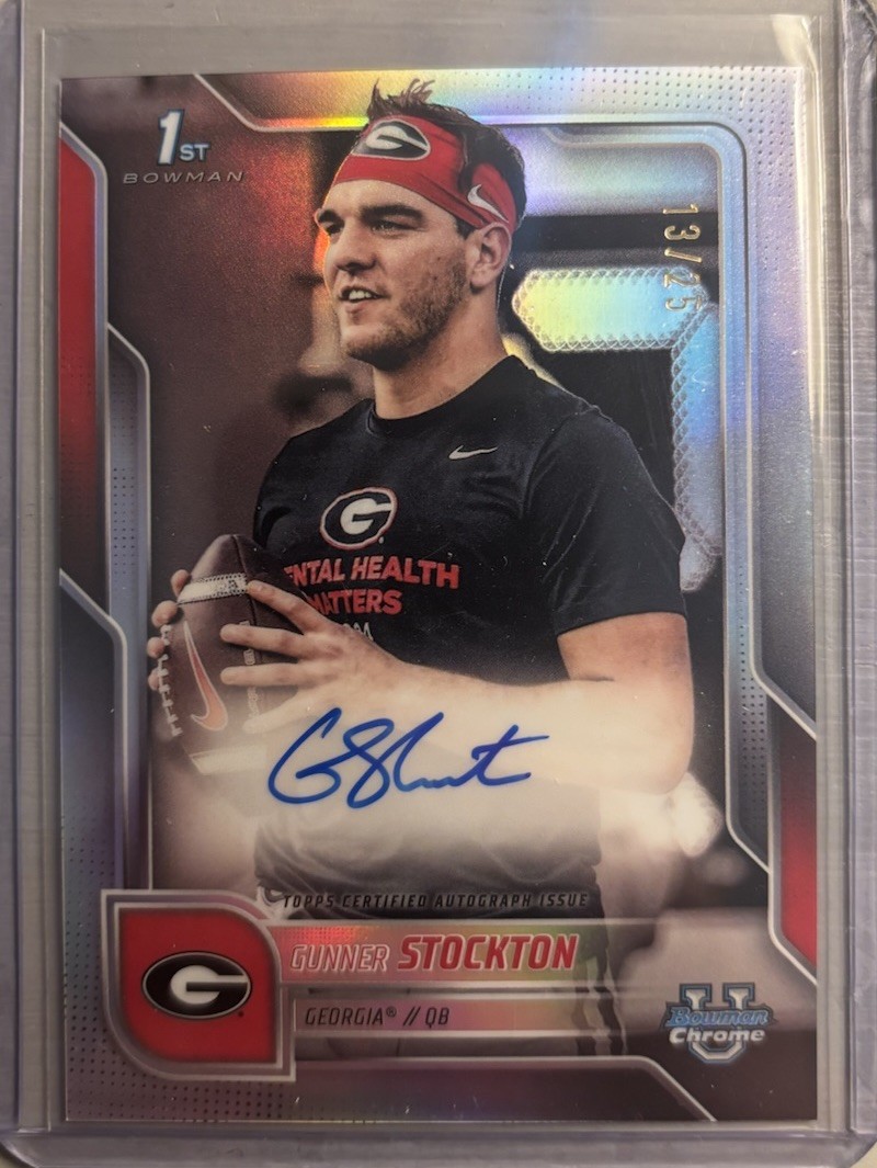 2025 Bowman Chrome U Gunner Stockton Variation RC Auto Refractor #d 13/25 SP