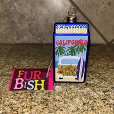 NWT California Furbish Matchbook Glass Ornament