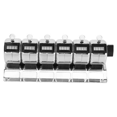Multifunction Manual Clickers Counter 6 Units 4Digit For Sports Traffic Surveys