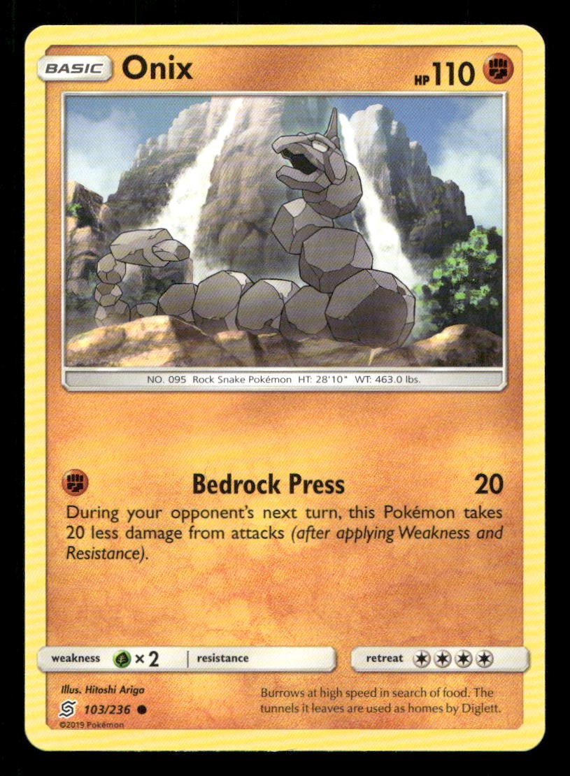 Onix 103/236 Unified Minds NM/M Pokemon