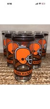 Vintage Cleveland Browns Football Glasses Mug 12 Oz Trademark NFL