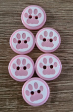 Paw Print Buttons - 2 hole - 14mm  - Novelty - Baby - Dog - Wool - Craft