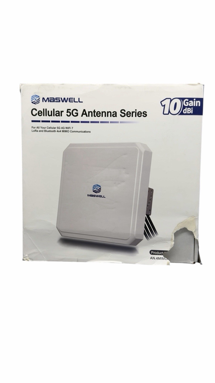 Maswell 4MIMO_Ultra: 4G LTE 5G Panel Antenna 10dBi High Gain 4X4 MIMO External